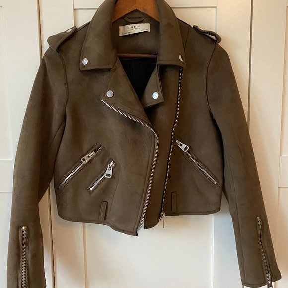 Suede Like Bomber Motorcycle Jacket - Picture 1 of 4